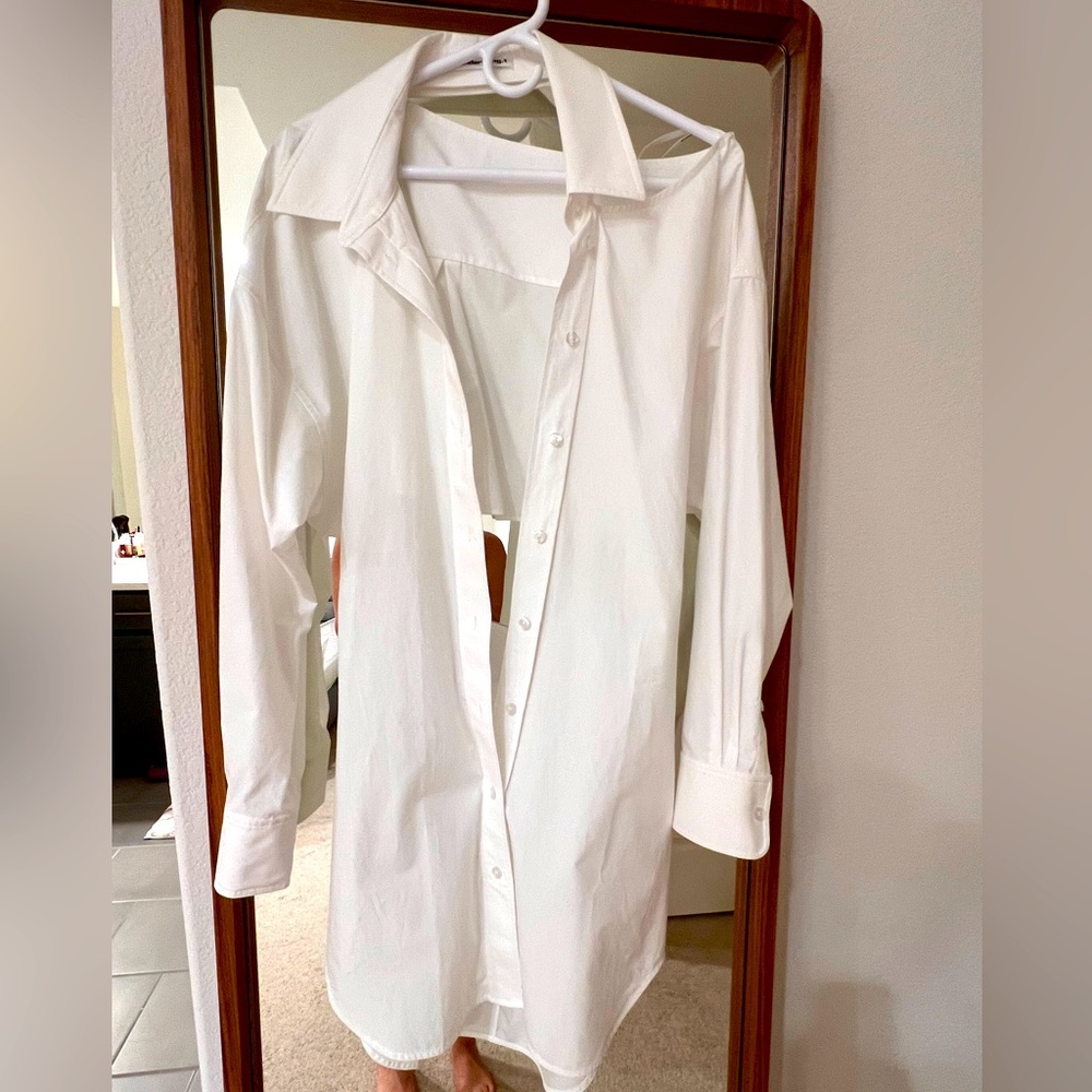 T by Alexander Wang Open Back Shirt Dress